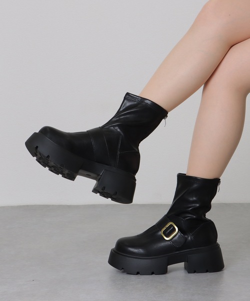 「Lace Ladies」 ショートブーツ 22.5 ブラック レディース_画像9