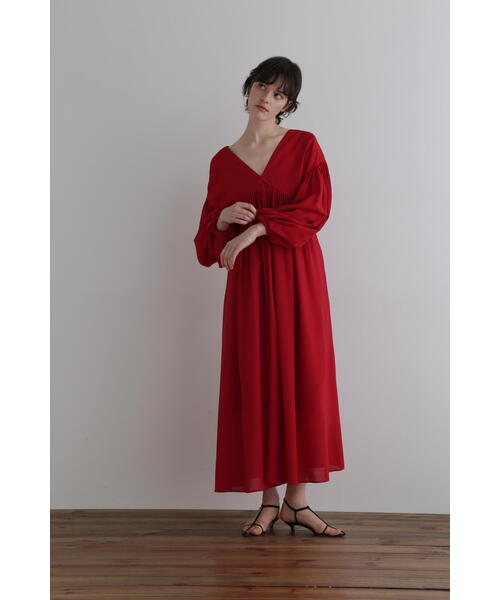 「LE PHIL」 長袖ワンピース 1 レッド レディース_画像8