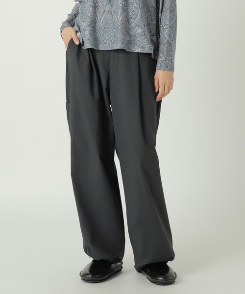 282t*美品 ZUCCa ズッカ ライトPEワッシャー パンツ ZUCCa（ズッカ） ワイドパンツ パンツ SPUN PE STRETCH TWILL / S