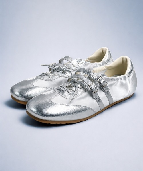 MAISON SELECT スニーカー 1D61-KR メタリック インヒール フラット