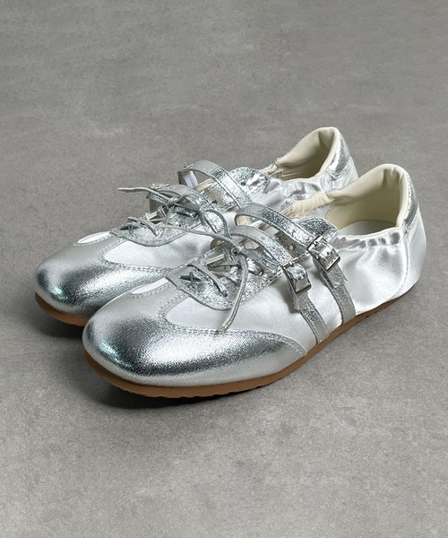 MAISON SELECT スニーカー 1D61-KR メタリック インヒール フラット