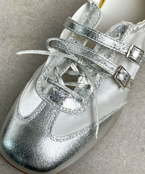 MAISON SELECT スニーカー 1D61-KR メタリック インヒール フラット