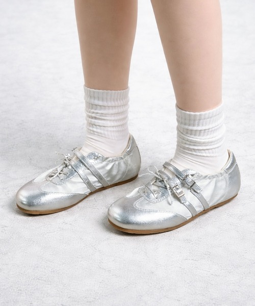 MAISON SELECT スニーカー 1D61-KR メタリック インヒール フラット