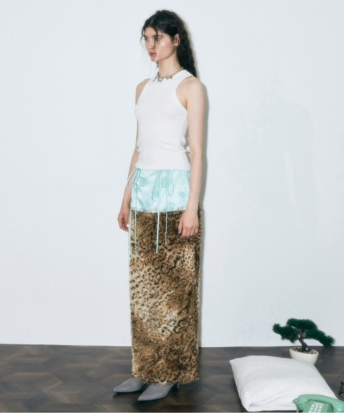 「musubore」 ロングスカート 1 シルバー レディース_画像3