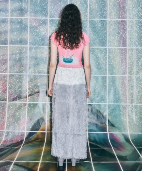 「musubore」 ロングスカート 1 シルバー レディース_画像9