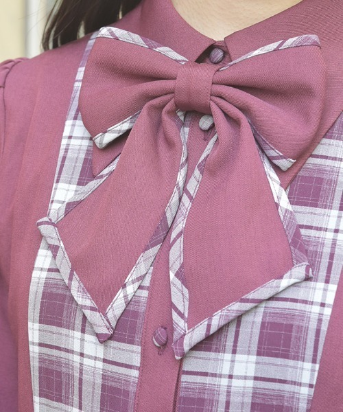 axes femme（アクシーズ ファム） ワンピース チェック切替シャツ