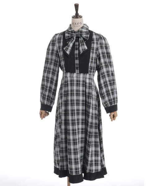 axes femme（アクシーズ ファム） ワンピース チェック切替シャツ