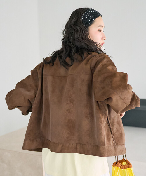 タグ付き✨　アンスリード　ショート　ブルゾン　ジャケット　長袖　ブラウン　S FREAK'S STORE（フリークスストア） ブルゾン アウター レザレット