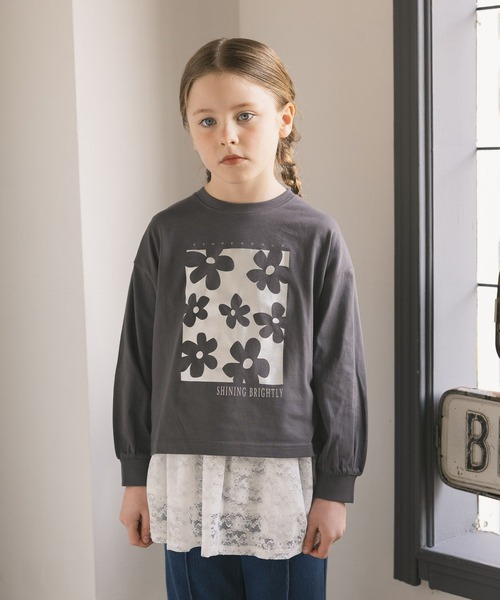 GLOBAL WORK（グローバルワーク） tシャツ ヘビロッTEEモチーフ長袖