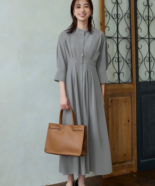 「RUIRUE BOUTIQUE」 7分袖ワンピース S アッシュ レディース