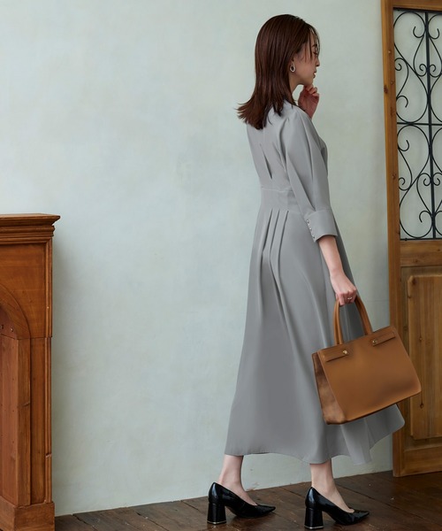 「RUIRUE BOUTIQUE」 7分袖ワンピース S アッシュ レディース