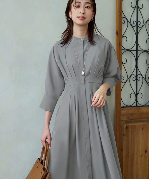 「RUIRUE BOUTIQUE」 7分袖ワンピース S アッシュ レディース