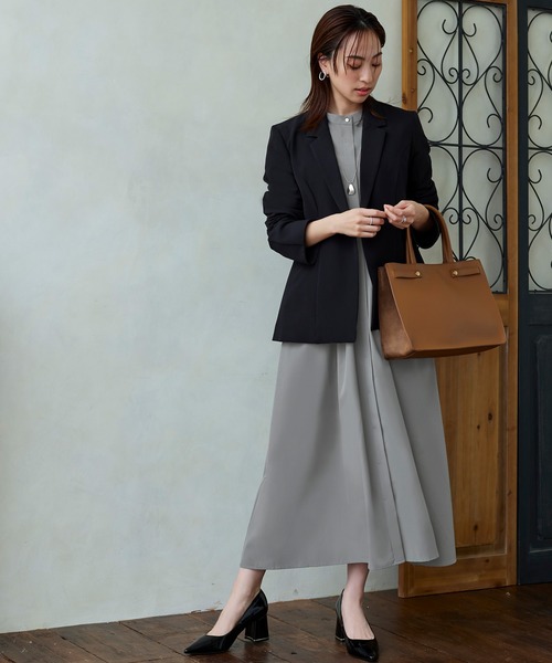 「RUIRUE BOUTIQUE」 7分袖ワンピース S アッシュ レディース