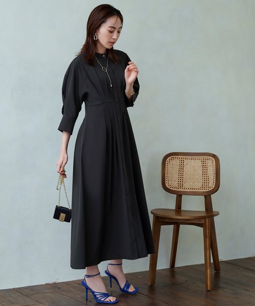 「RUIRUE BOUTIQUE」 7分袖ワンピース S アッシュ レディース