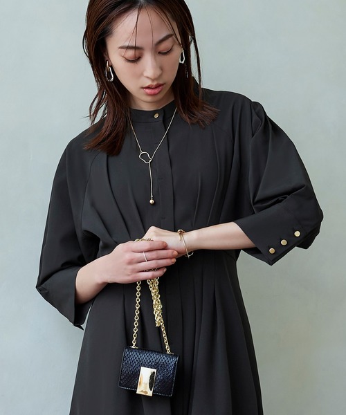「RUIRUE BOUTIQUE」 7分袖ワンピース S アッシュ レディース