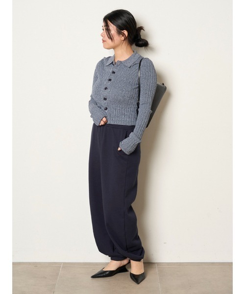 「MIESROHE」 ニットカーディガン FREE ネイビー レディースの画像