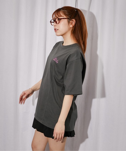 tシャツ 「チェックハートロゴ」バックプリントTシャツ／ストリート