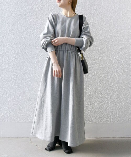 「SHIPS any」 長袖ワンピース ONE SIZE ネイビー レディース_画像3