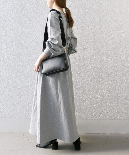 「SHIPS any」 長袖ワンピース ONE SIZE ネイビー レディース_画像4