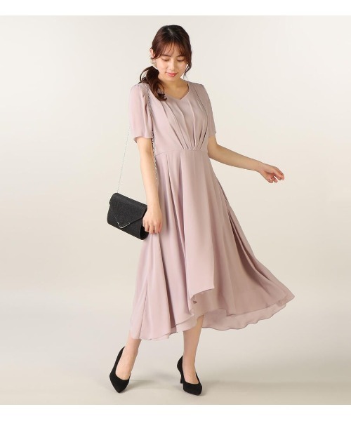 「LAISSE PASSE」 半袖ワンピース 36 パープル レディース_画像2