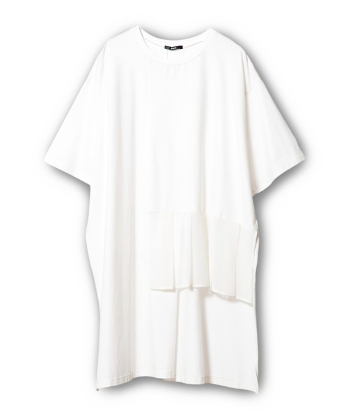 OSMOSIS（オズモーシス） tシャツ 半袖 アシンメトリー切替Tシャツ