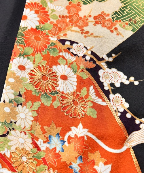 ベスト ジレ 着物リメイク maison utatane ジレ 錦の瞬き レディースの画像