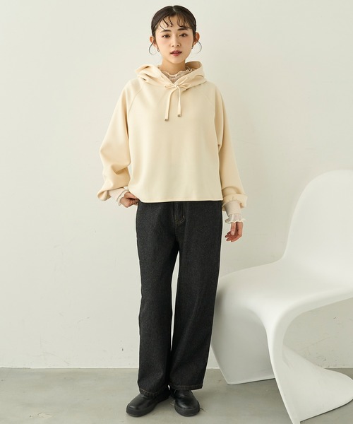 「mil」 プルオーバーパーカー ONE SIZE アイボリー レディース_画像3