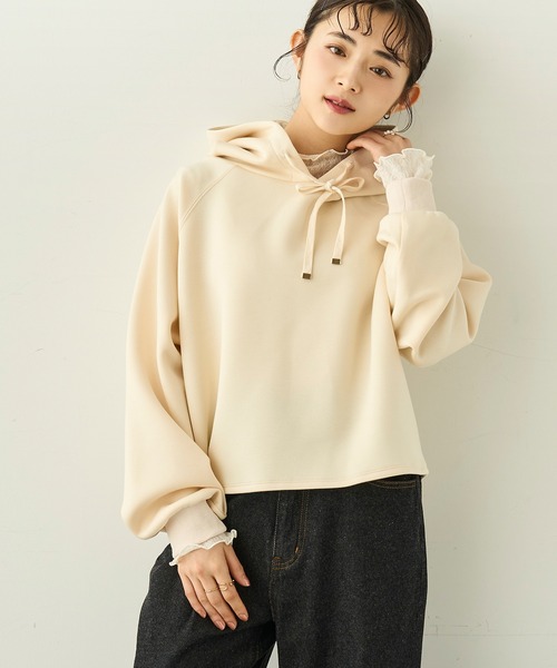 「mil」 プルオーバーパーカー ONE SIZE アイボリー レディース_画像8