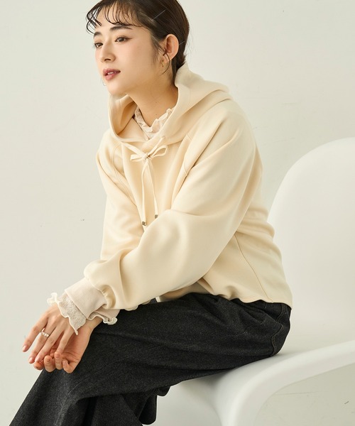 「mil」 プルオーバーパーカー ONE SIZE アイボリー レディース_画像9