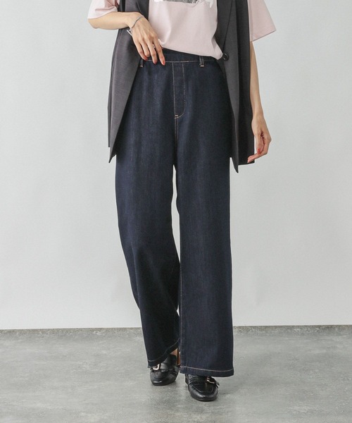 「GLOBAL WORK」 デニムパンツ LARGE ブルー レディース_画像9