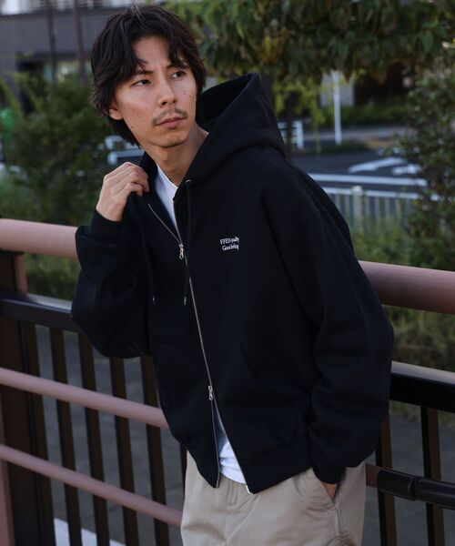 「FFEIN」 ジップアップパーカー SMALL ピンク メンズ_画像5