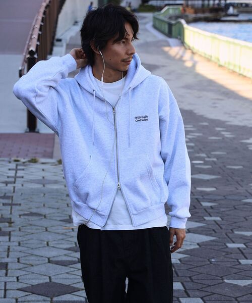 「FFEIN」 ジップアップパーカー SMALL ピンク メンズ_画像9