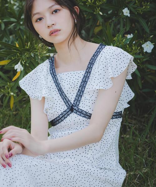 超美品★Sandro レース ボウタイ ワンピース ドレス Size 34 PROPORTION BODY DRESSING（プロポーションボディドレッシング