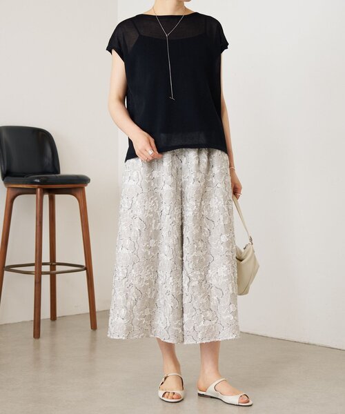 新品同様BEARDSLEY　ジャガード花柄サルエルパンツ BEARDSLEY（ビアズリー） パンツ 花ボーダージャガードサルエルパンツ