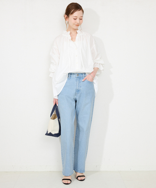 「SLOBE IENA」 デニムパンツ 40 ブルー レディース_画像3