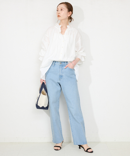 「SLOBE IENA」 デニムパンツ 40 ブルー レディース_画像4
