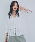 ブラウス シャツ フロントフリルパネルキリカエ...の詳細画像4