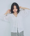 ブラウス シャツ フロントフリルパネルキリカエ...の詳細画像5