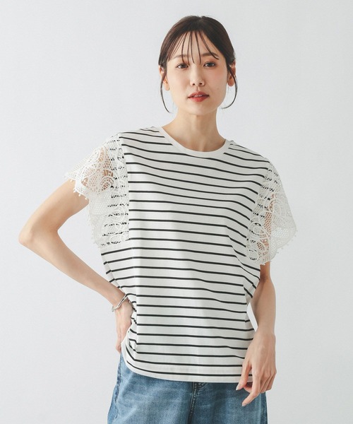「GLOBAL WORK」 半袖カットソー MEDIUM ブラック レディース_画像4