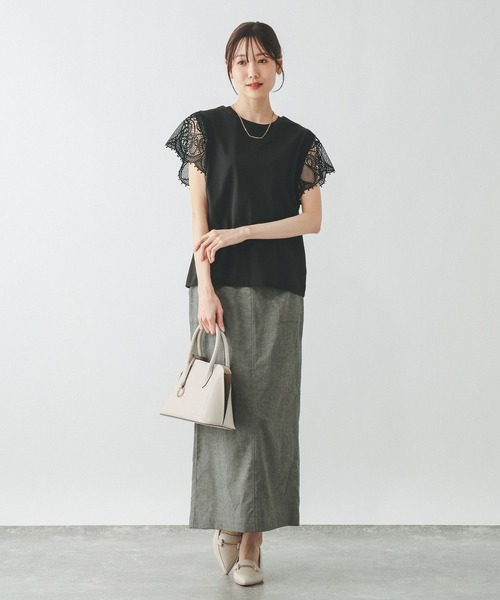 「GLOBAL WORK」 半袖カットソー MEDIUM ブラック レディース_画像8