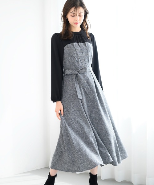 「MISCH MASCH」 長袖ワンピース S グレー レディース_画像4