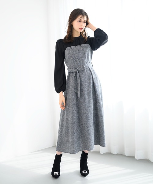「MISCH MASCH」 長袖ワンピース S グレー レディース_画像7