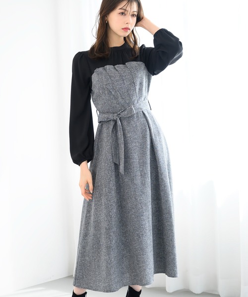 「MISCH MASCH」 長袖ワンピース S グレー レディース_画像8