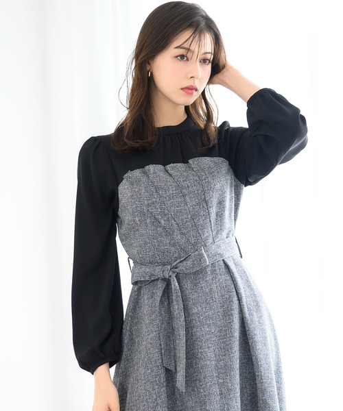 「MISCH MASCH」 長袖ワンピース S グレー レディース_画像9
