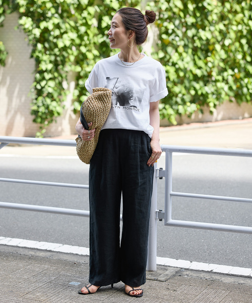 「B.C STOCK」 「Simplicite」イージーパンツ SMALL ブラック レディース_画像2