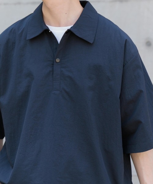 「ITEMS URBANRESEARCH」 半袖シャツ LARGE ネイビー メンズ_画像2