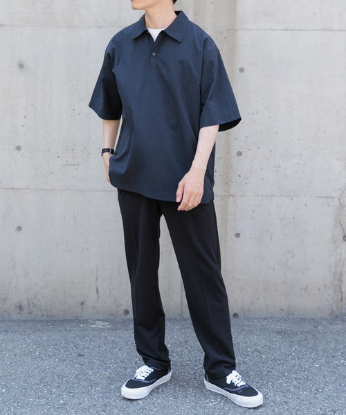「ITEMS URBANRESEARCH」 半袖シャツ LARGE ネイビー メンズ_画像5
