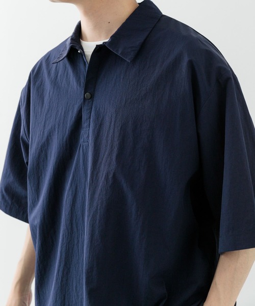 「ITEMS URBANRESEARCH」 半袖シャツ LARGE ネイビー メンズ_画像6
