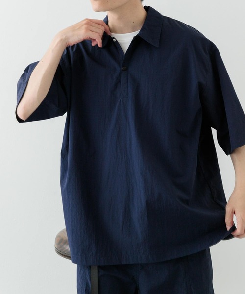 「ITEMS URBANRESEARCH」 半袖シャツ LARGE ネイビー メンズ_画像7