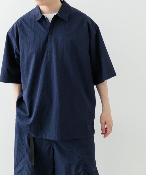 「ITEMS URBANRESEARCH」 半袖シャツ LARGE ネイビー メンズ_画像8